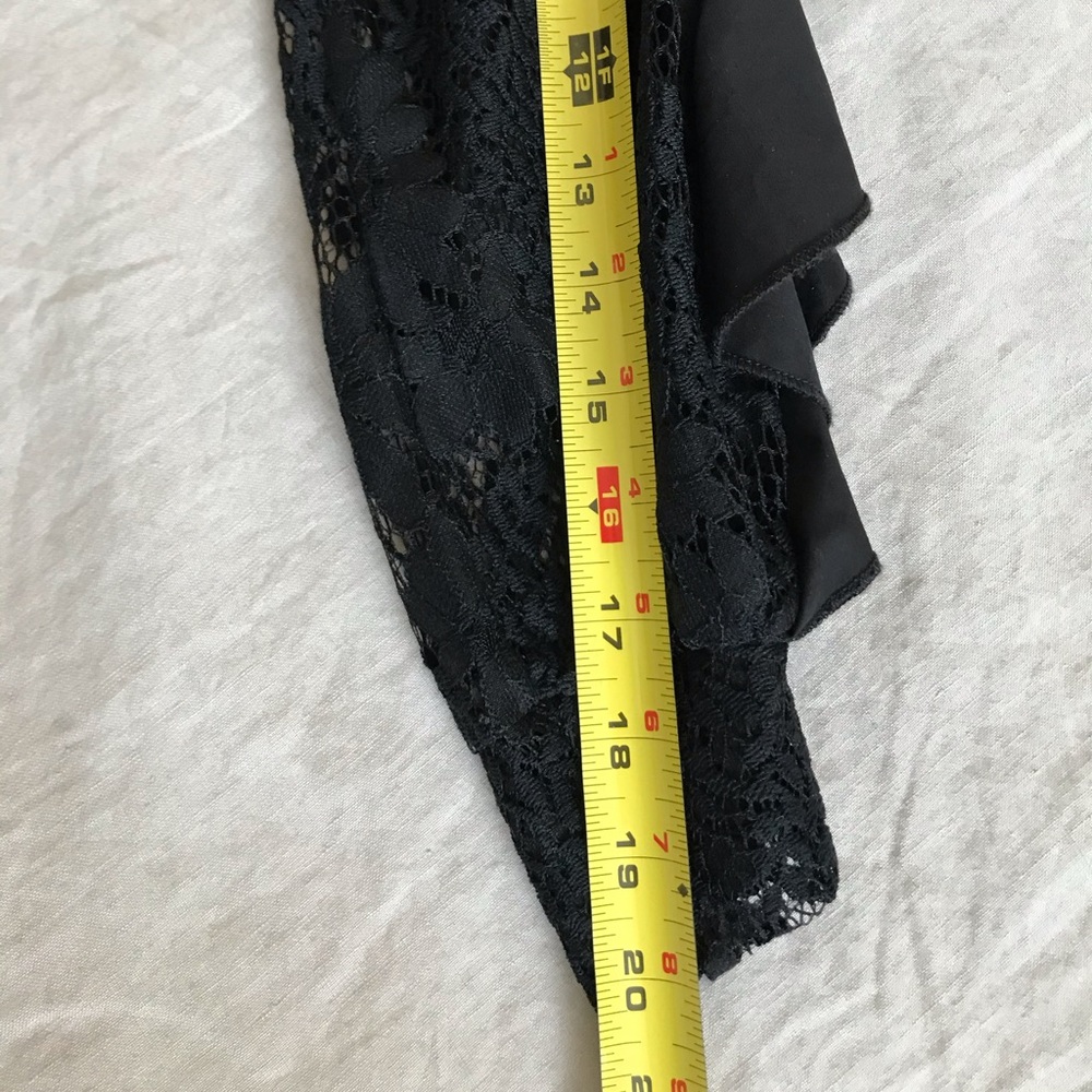Beautiful Black Lace Top with Ruffle Sleeves By SHIRELY Size Medium - Picture 8 of 16